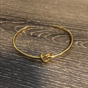 Gold knotted cuff bracelet